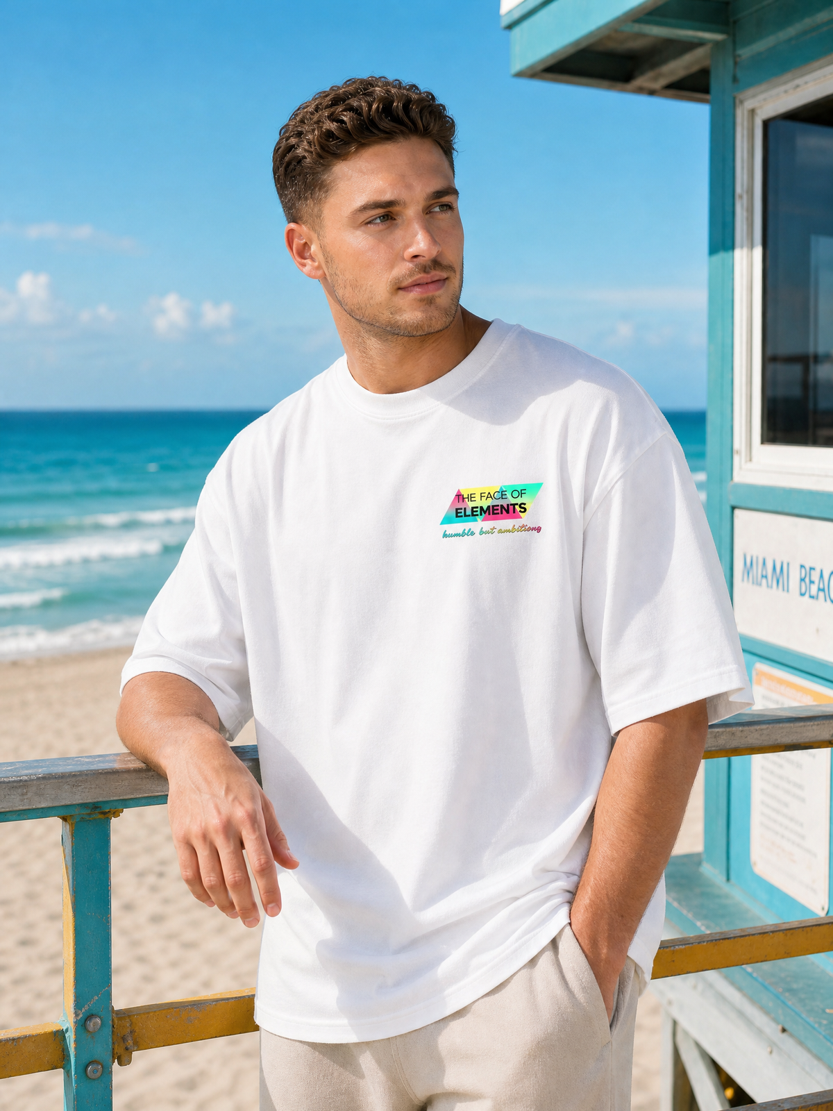 MIAMI BAYSIDE - HEAVY OVERSIZED FIT T-SHIRT AUS BIO-BAUMWOLLE