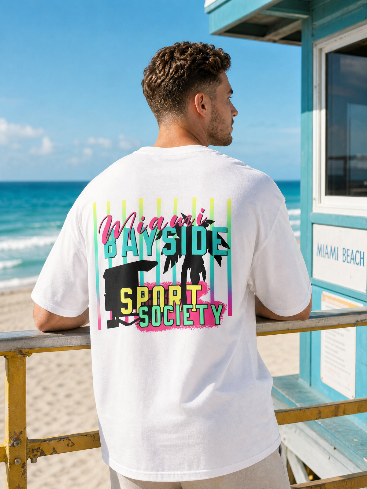 MIAMI BAYSIDE - HEAVY OVERSIZED FIT T-SHIRT AUS BIO-BAUMWOLLE