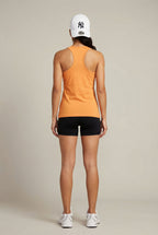 ATHLEEZ LYO.Pulse SET - ORANGE & BLACK - HIGH PERFORMANCE TANK TOP + SHORTS AUS LYOCELL