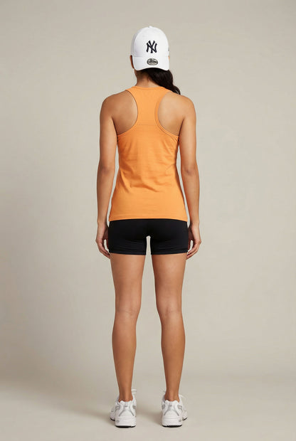 ATHLEEZ LYO.Pulse SET - ORANGE & BLACK - HIGH PERFORMANCE TANK TOP + SHORTS AUS LYOCELL